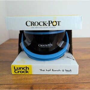 Crock-Pot Lunch Crock Food Warmer Blue Black 20 Oz Heat Travel Carry Slow Cooker